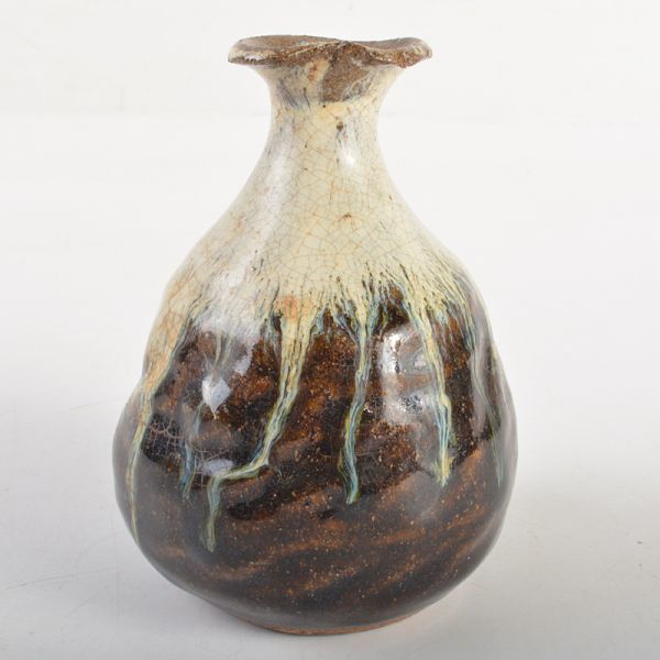 中川自然坊 朝鮮唐津 鶴首花入 未使用品 共布 共箱 2025年最新Yahoo