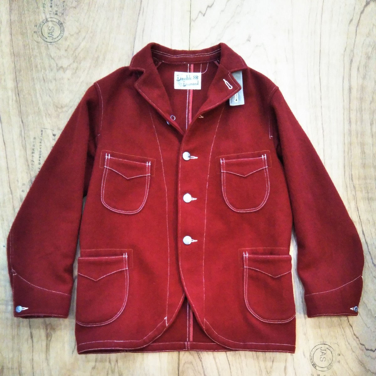 旧リアルマッコイズ ダブルダイヤモンド ウール サックコート SIZE：34　THE REAL McCOY'S