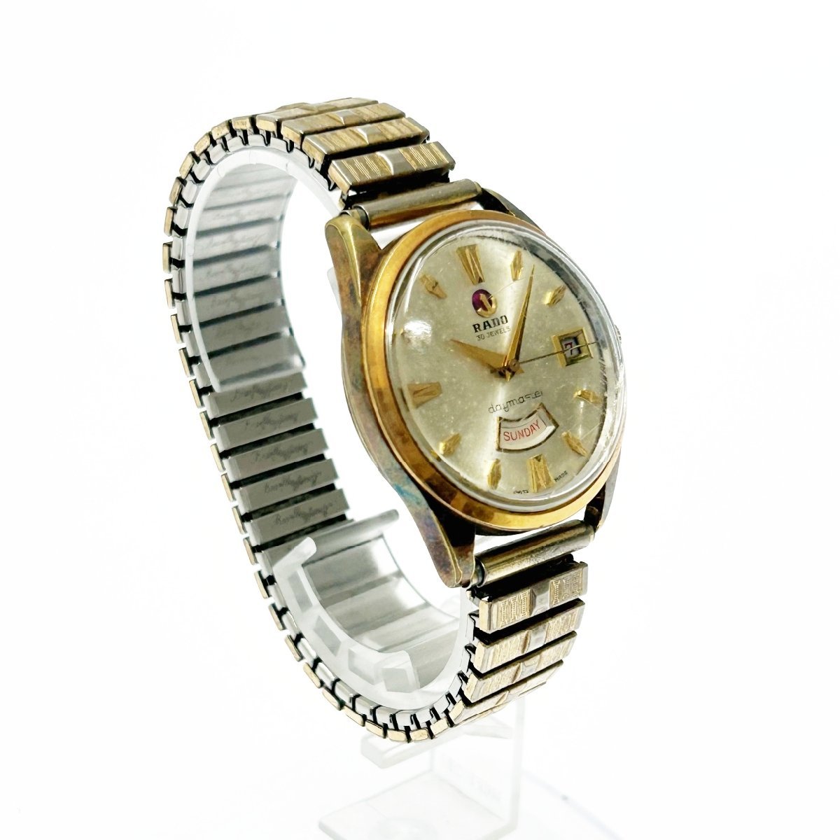 1円スタート】RADO ラドー 11753 デイマスター 30石 GP×SS 手巻き メンズ