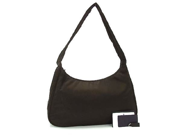 1円 PRADA プラダ B8499 テスートナイロン ワンハンドル ショルダーバッグ 肩掛けかばん レディース ブラウン系 AU0087