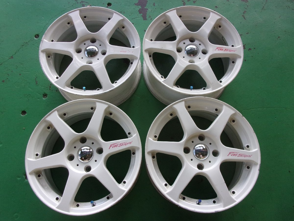 送料無料　希少！【5次元】Fire　5ZIGEN☆7J×16+42　PCD114.3-4穴☆4本税込![中古アルミ]シビック、インテグラ、180SX、S13など FIREBALL Yahoo!オークション RR 16インチ 7J＋33 Spec1