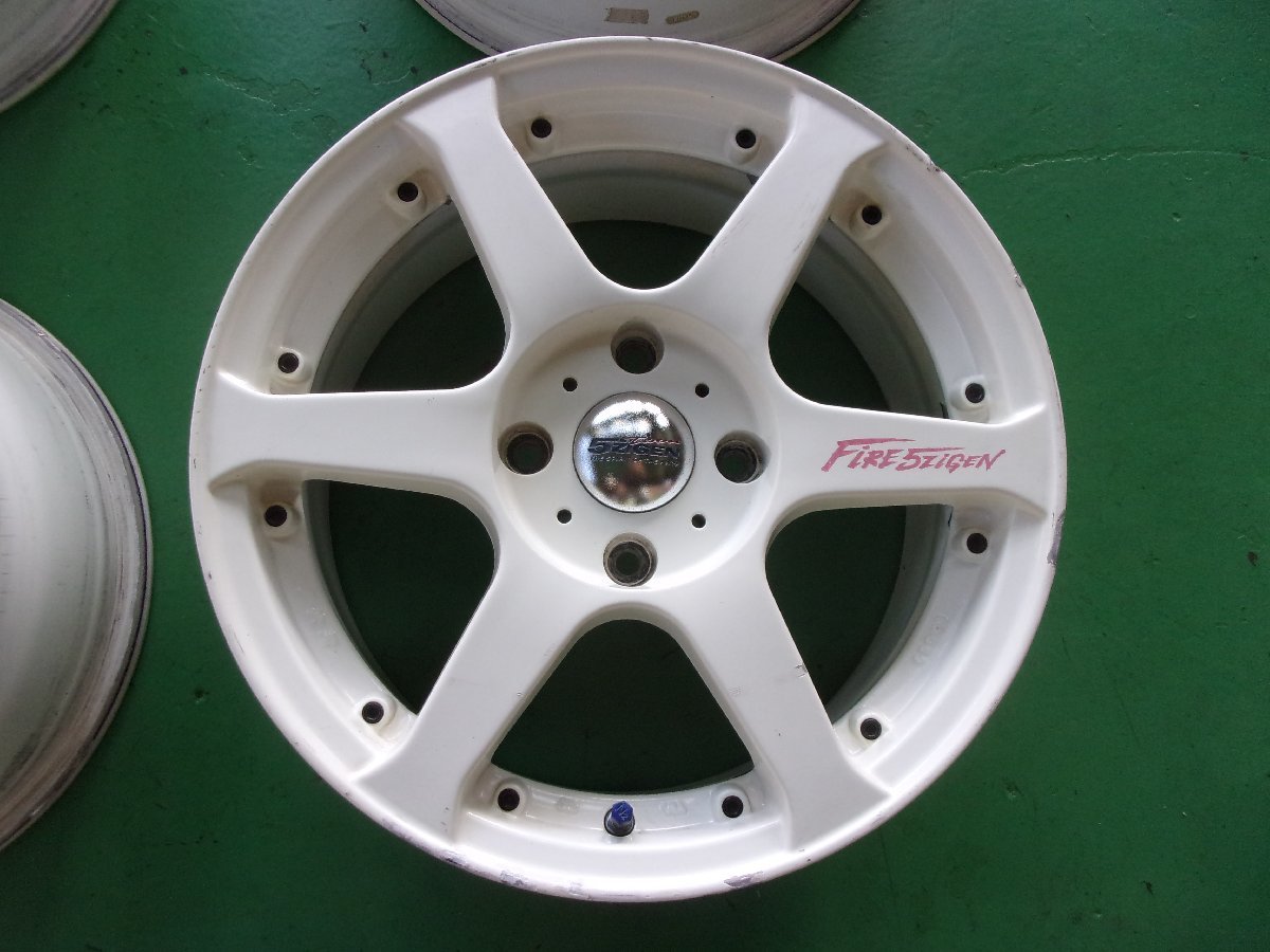 送料無料　希少！【5次元】Fire　5ZIGEN☆7J×16+42　PCD114.3-4穴☆4本税込![中古アルミ]シビック、インテグラ、180SX、S13など FIREBALL Yahoo!オークション RR 16インチ 7J＋33 Spec1