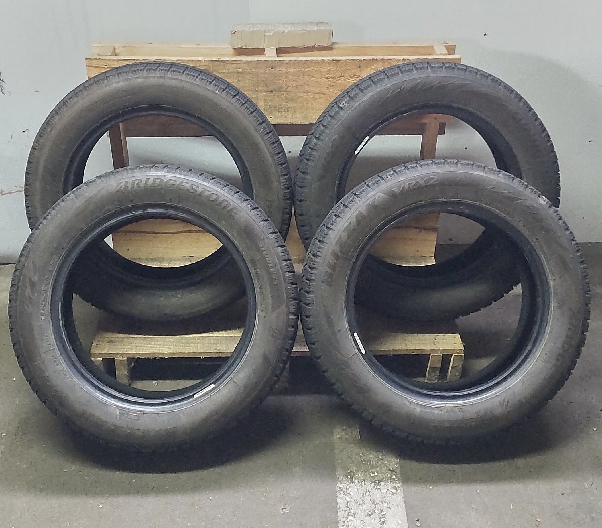 スタッドレス タイヤ 4本 2020年製 155/65R14 75Q BRIDGESTONE BLIZZAK VRX2 6.4-6.9 中古