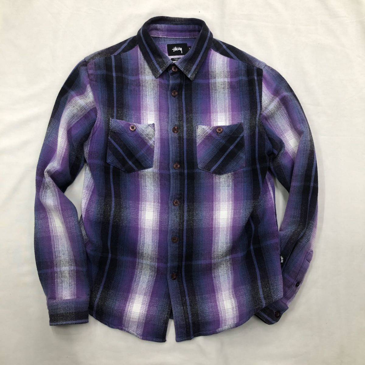 1円〜 Stussy(ステューシー) チェックフランネルシャツ ヘビー 