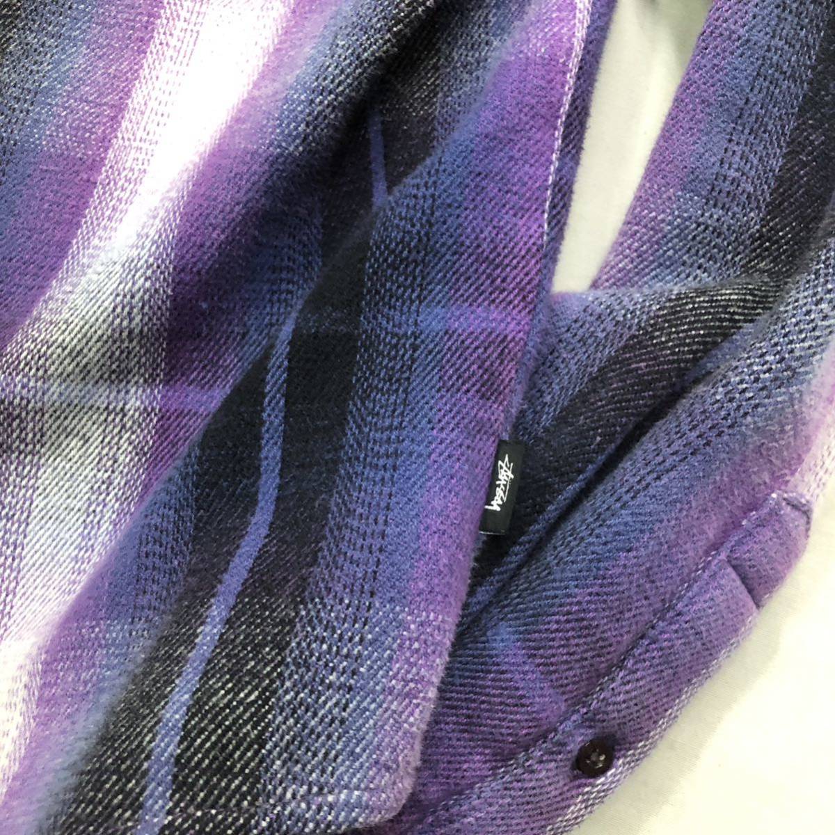 1円〜 Stussy(ステューシー) チェックフランネルシャツ ヘビー 