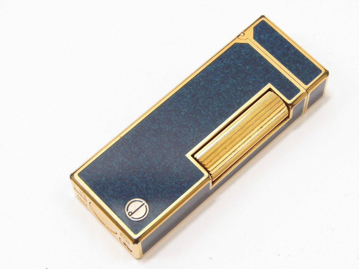 1円スタート 着火未確認 dunhill ダンヒル ガスライター ブルー