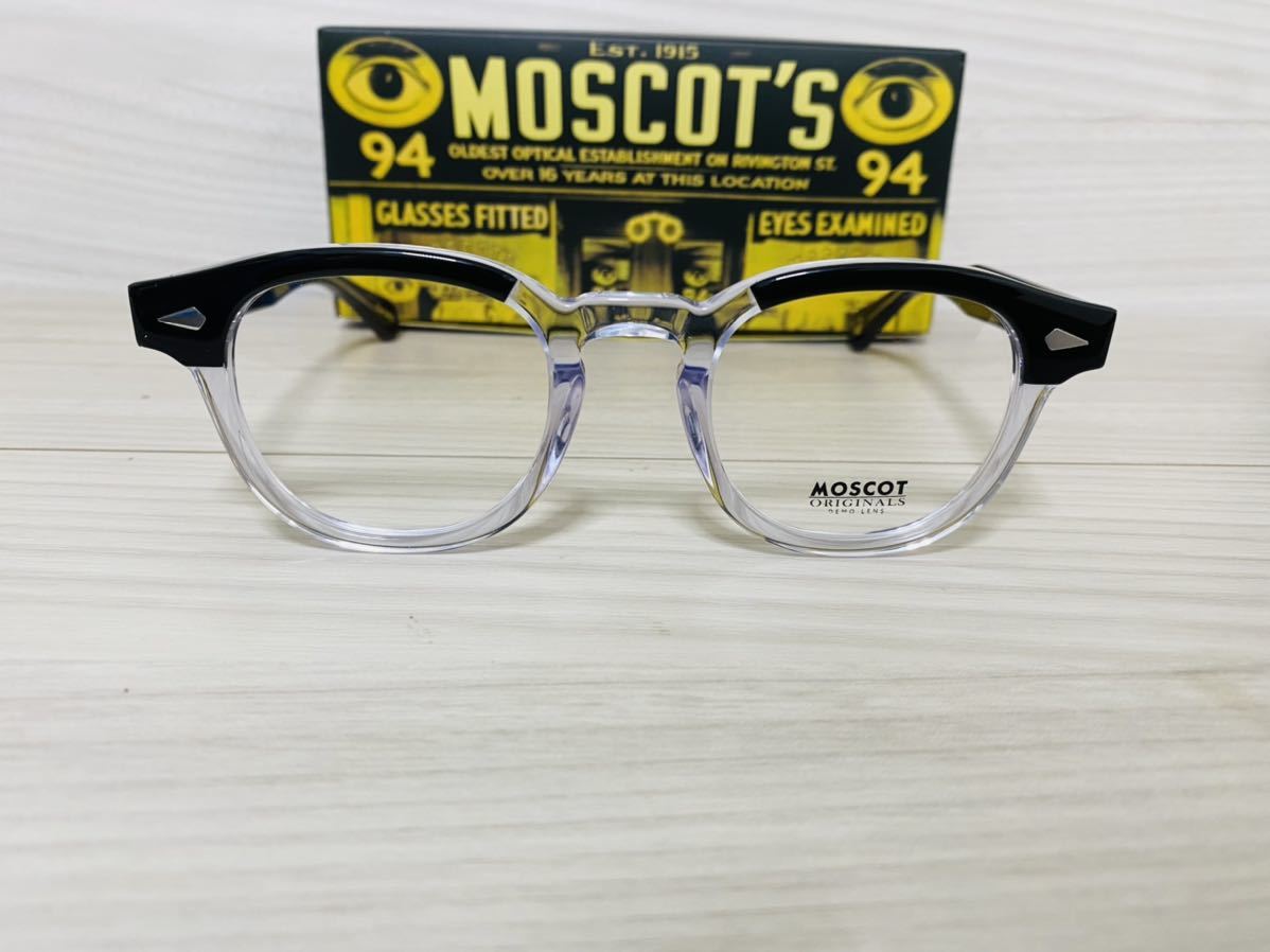 MOSCOT モスコット★レムトッシュ★メガネフレーム★LEMTOSH★ブラック クリスタル 伊達眼鏡 ボストン 未使用 美品