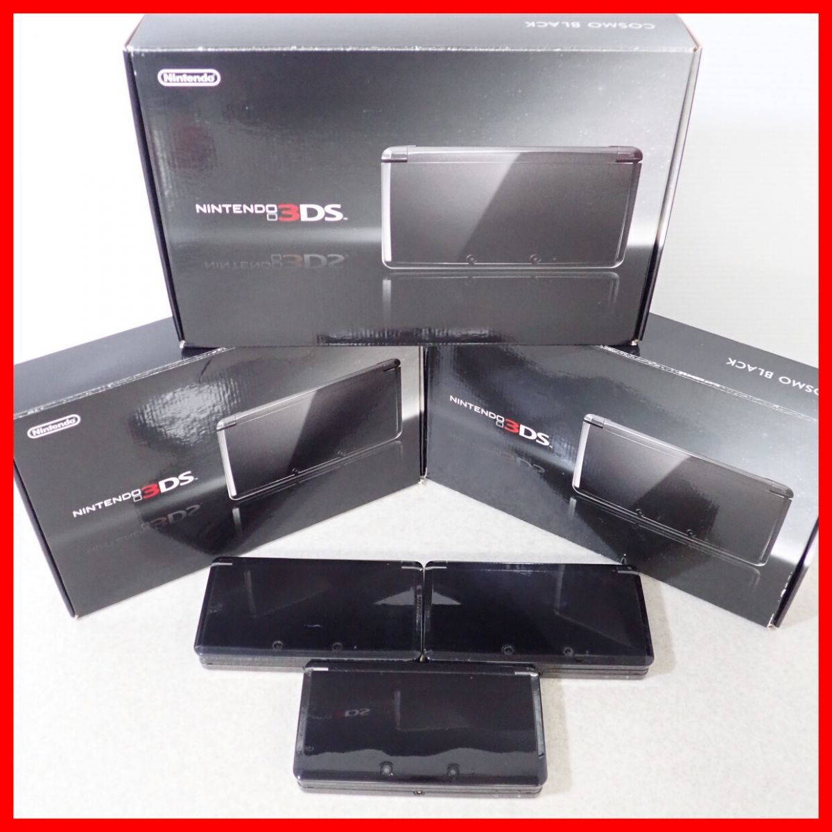 動作品 ニンテンドー3DS 本体 CTR-001 コスモブラック まとめて3台セット Nintendo 任天堂 箱説付【10