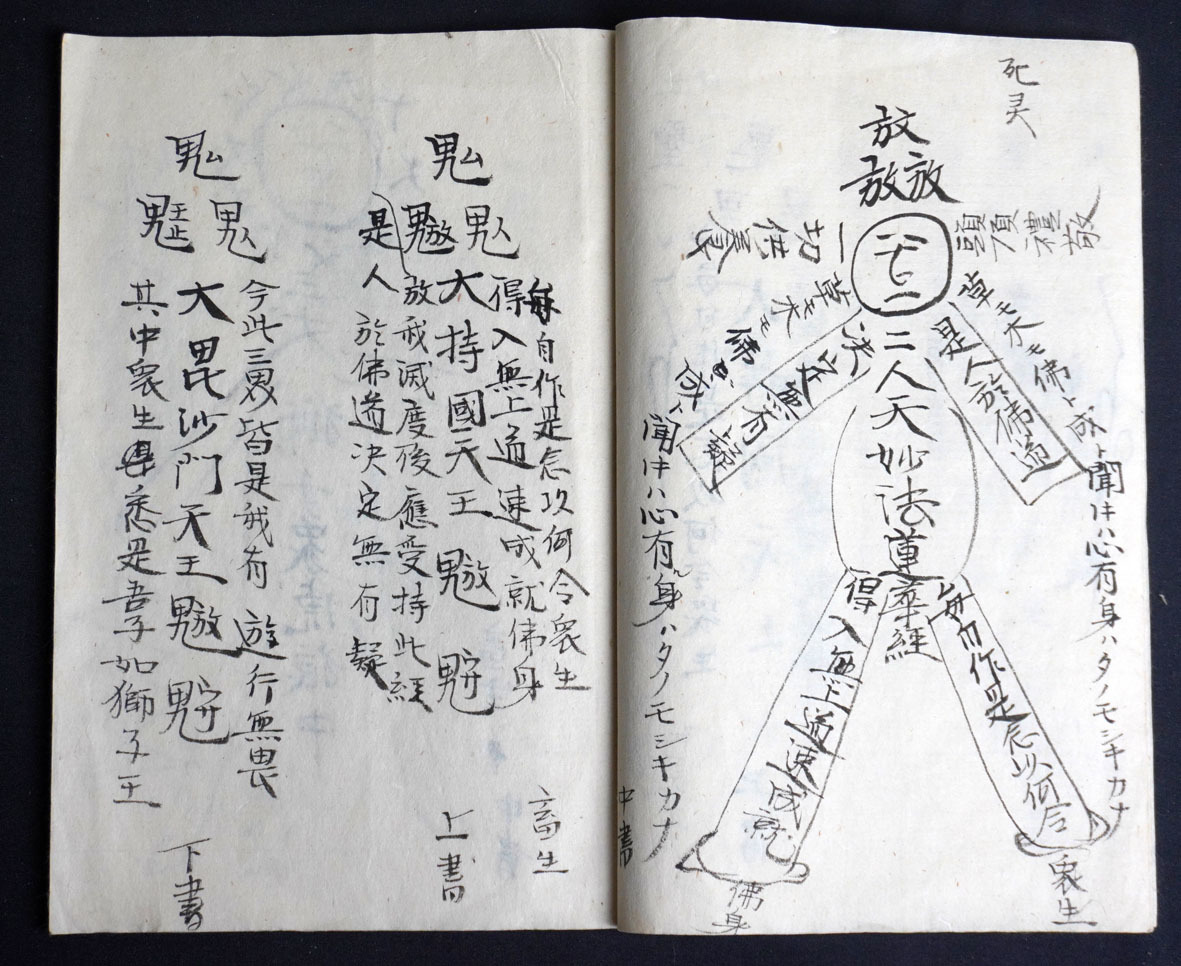 ＊明治期？「修験者秘法 全」写本／ 密教 道教 仏教 法華経 呪文 生霊＊