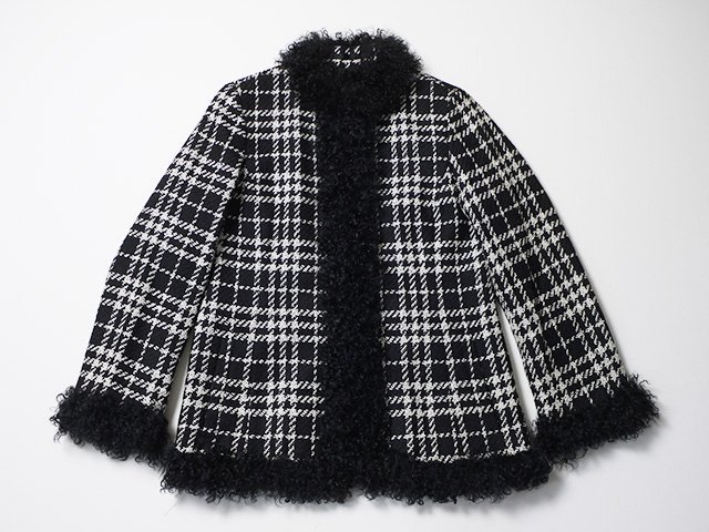 BURBERRY バーバリー ツイードコート 正規品 チベットラムファー 