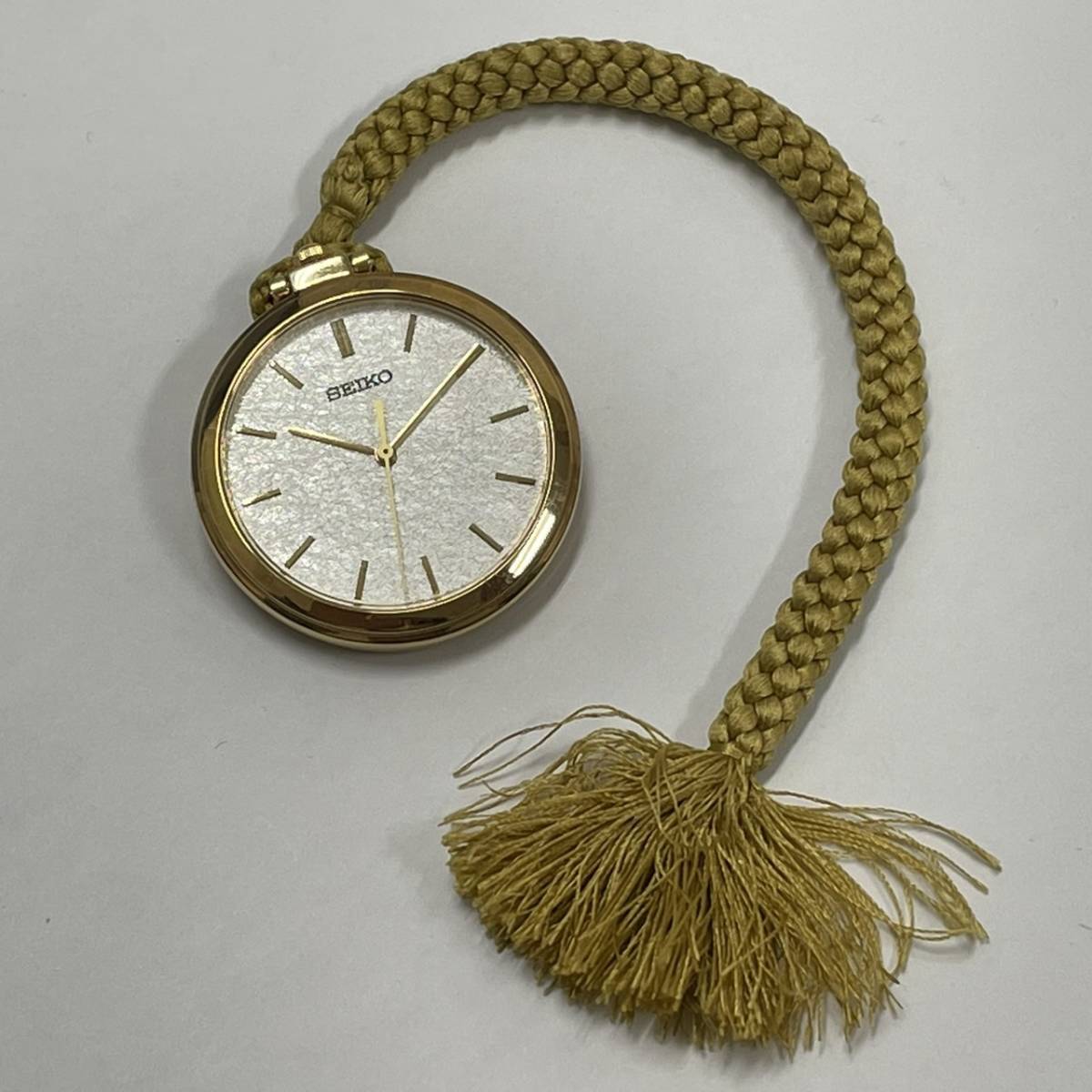 1719-A SEIKO セイコー 懐中時計 SWQQ002 白文字盤 金メッキ ゴールド 