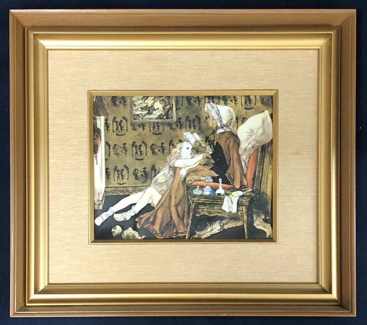 だいぎ] 藤田嗣治 『少女と老人』 陶板(絵画)｜売買されたオークション