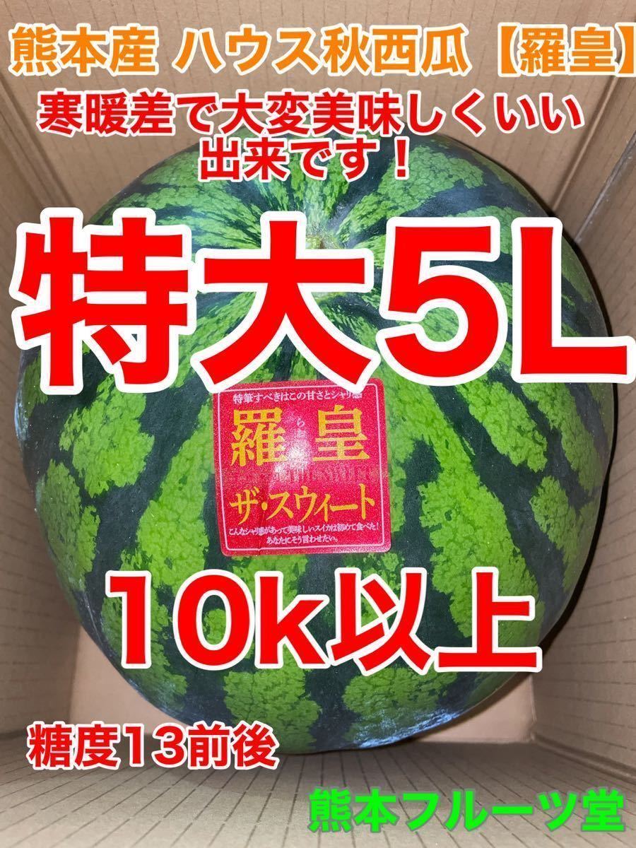 カウントダウン！【秀品】大人気生産者！希少な『絶品秋スイカ』熊本産【羅皇】5Lサイズ（1玉10kg以上）熊本フルーツ堂41