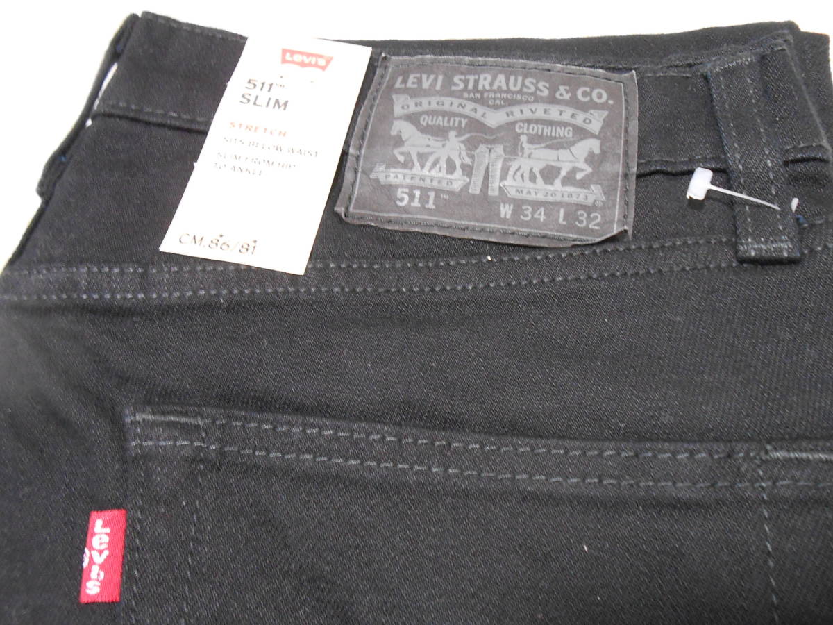 新品！リーバイス 511 SLIM 黒 W34・L32 045110168 スリム ブラック 