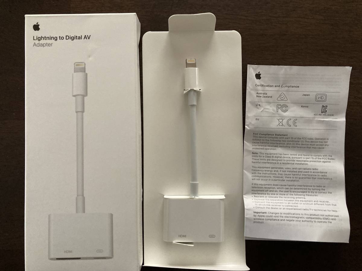 Apple アップル 純正 Lightning Digital AV Adapter AVアダプタ MD826ZM/A