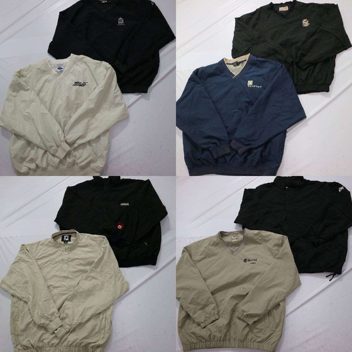 ◎ナイロンプルオーバージャケット set ワンポイント 他 (メンズXL) 8枚セット まとめ売り 古着卸 1円スタート JA4-3 MQ5199