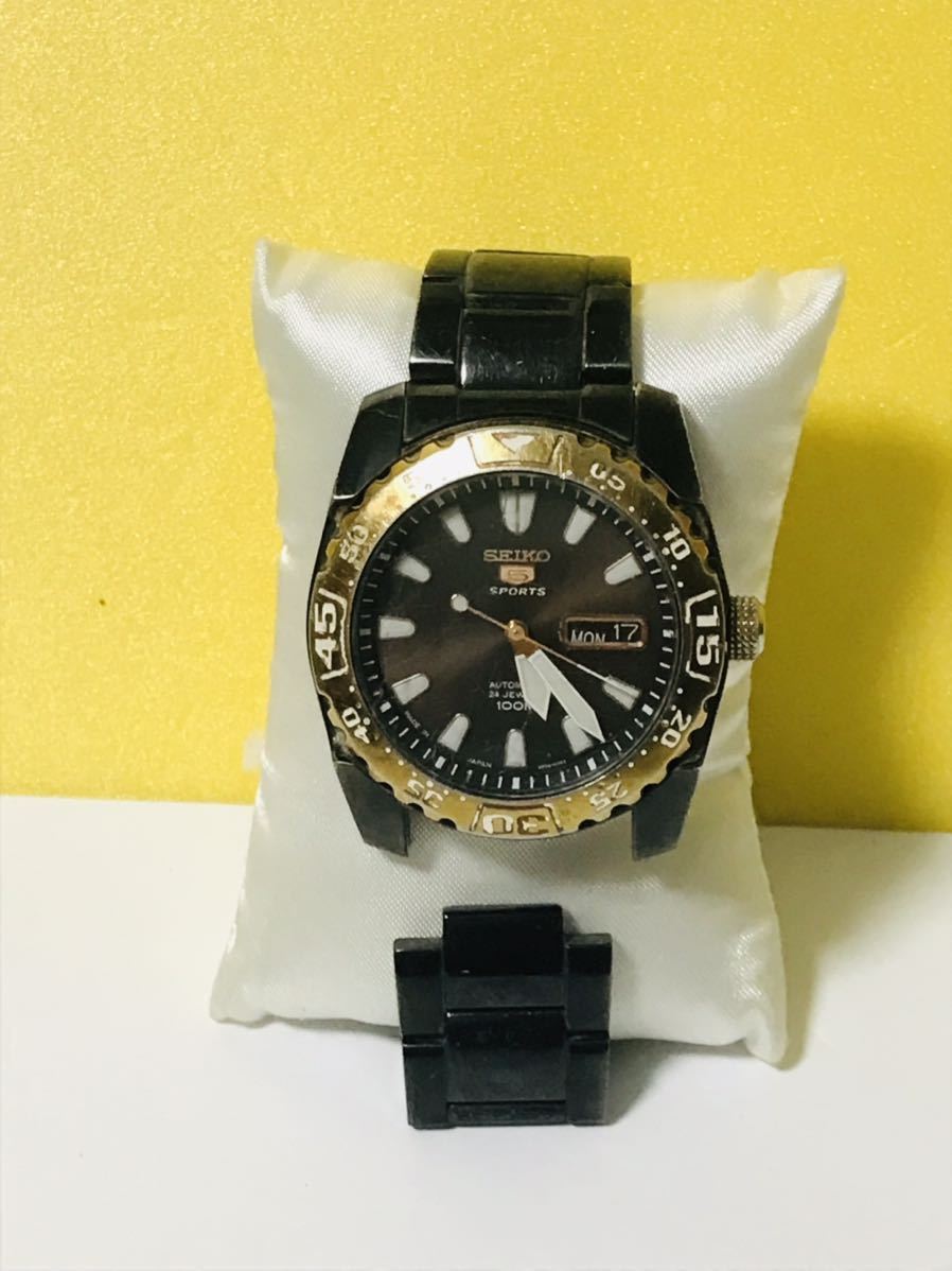 SEIKO 5 セイコー ファイブ 自動巻き 24石 4R36-00J0 裏スケ