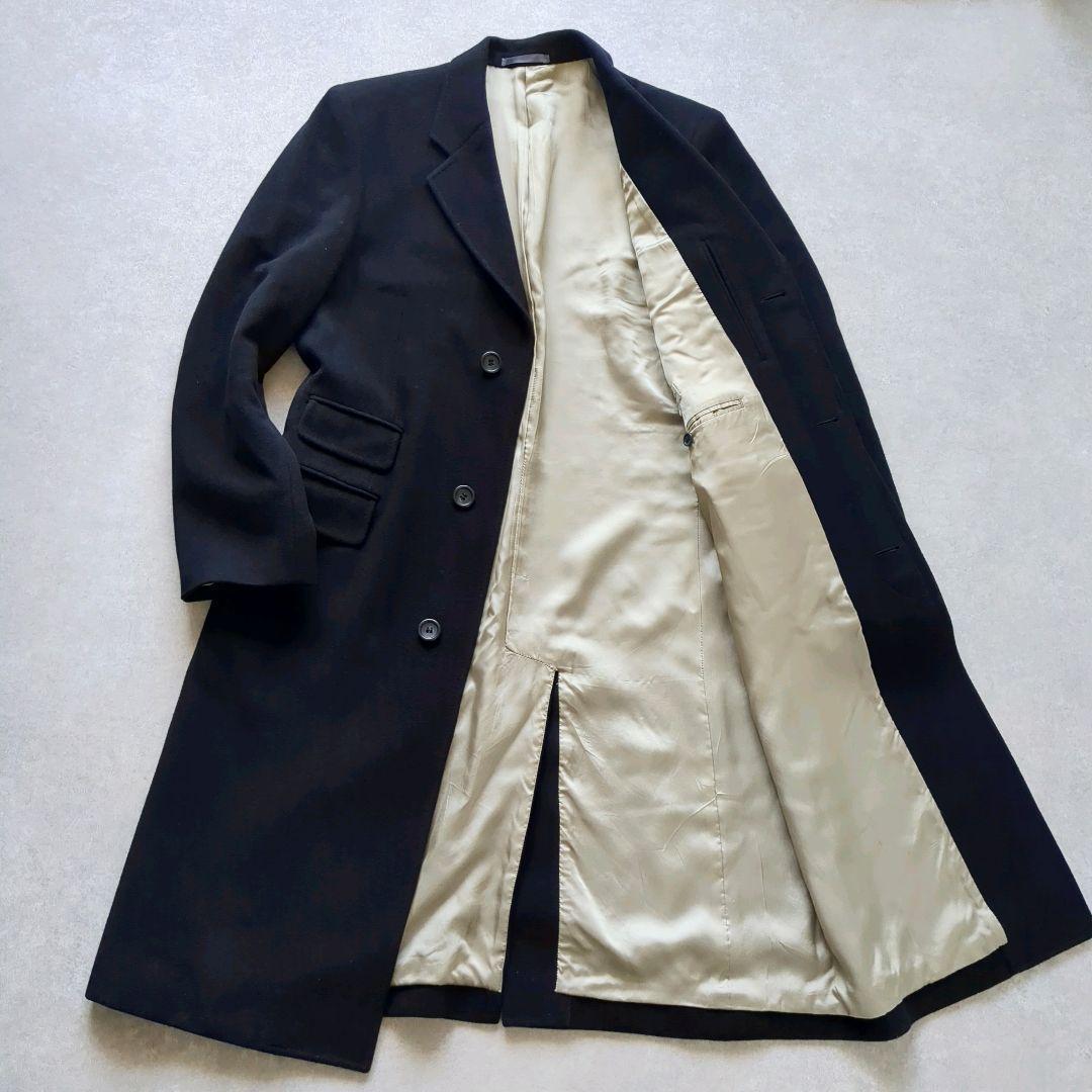 極美品】ポールスミスロンドン 超ロング アンゴラ混 ダブルチェスター