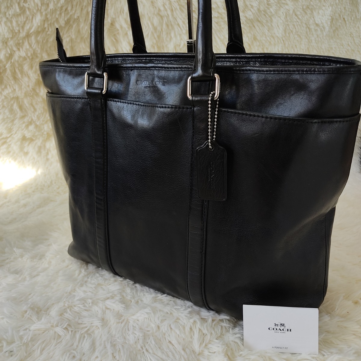 1円 入手困難品 定価10万円 コーチ COACH トートバッグ ビジネスバッグ 1