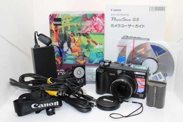 付属充実□キヤノン CANON POWERSHOT G5 7.2-28.8mm F2.0-3.0 デジタル