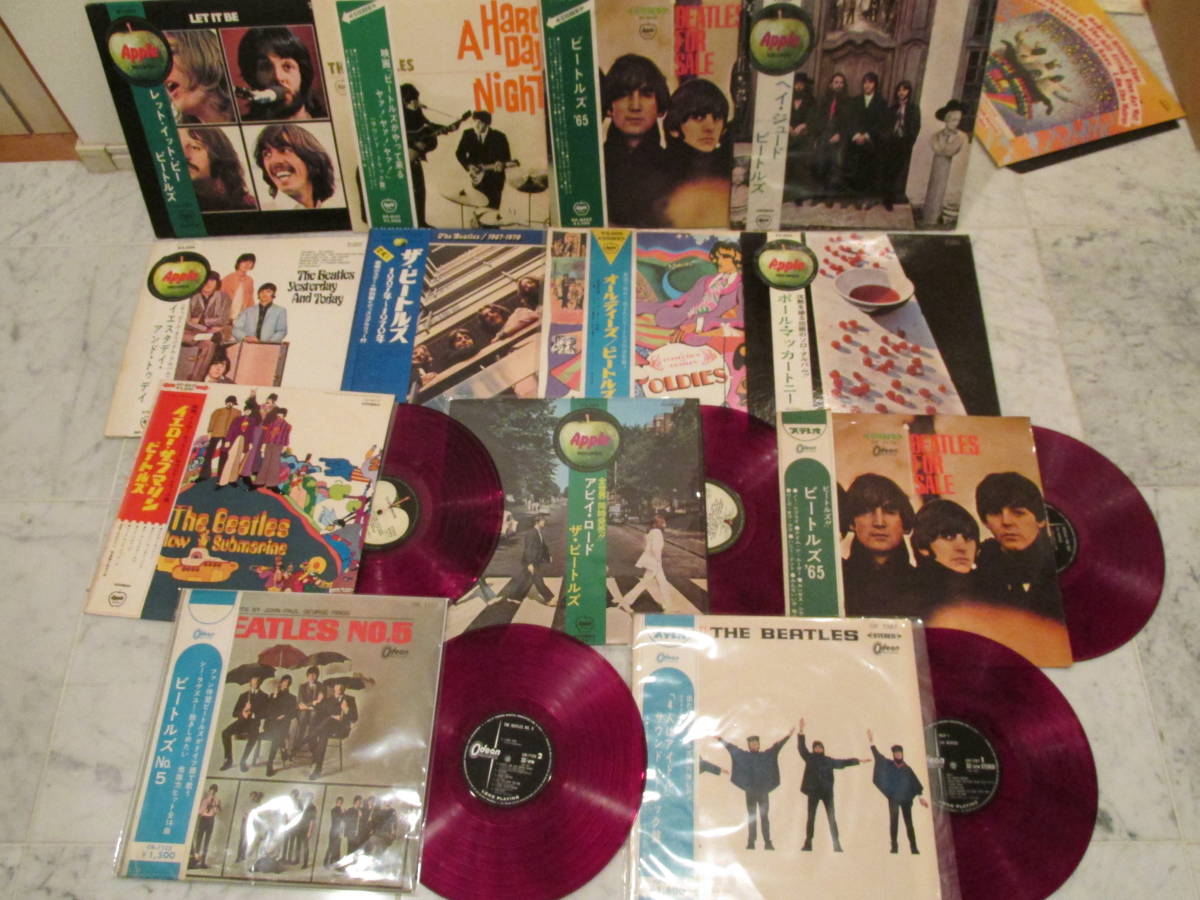 レコードまとめて/ビートルズ まとめて すべて帯付き13枚 帯付き赤盤 