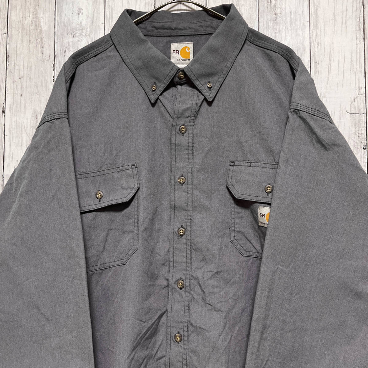 カーハート Carhartt 長袖シャツ ワークシャツ メンズ ワンポイント 3XLサイズ 5-56