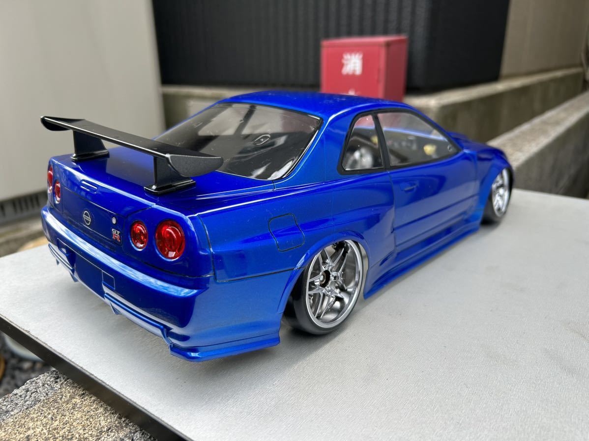 スカイライン GT-R R34 タミヤ ラジコン ボディ TAMIYA 190mm RC 塗装