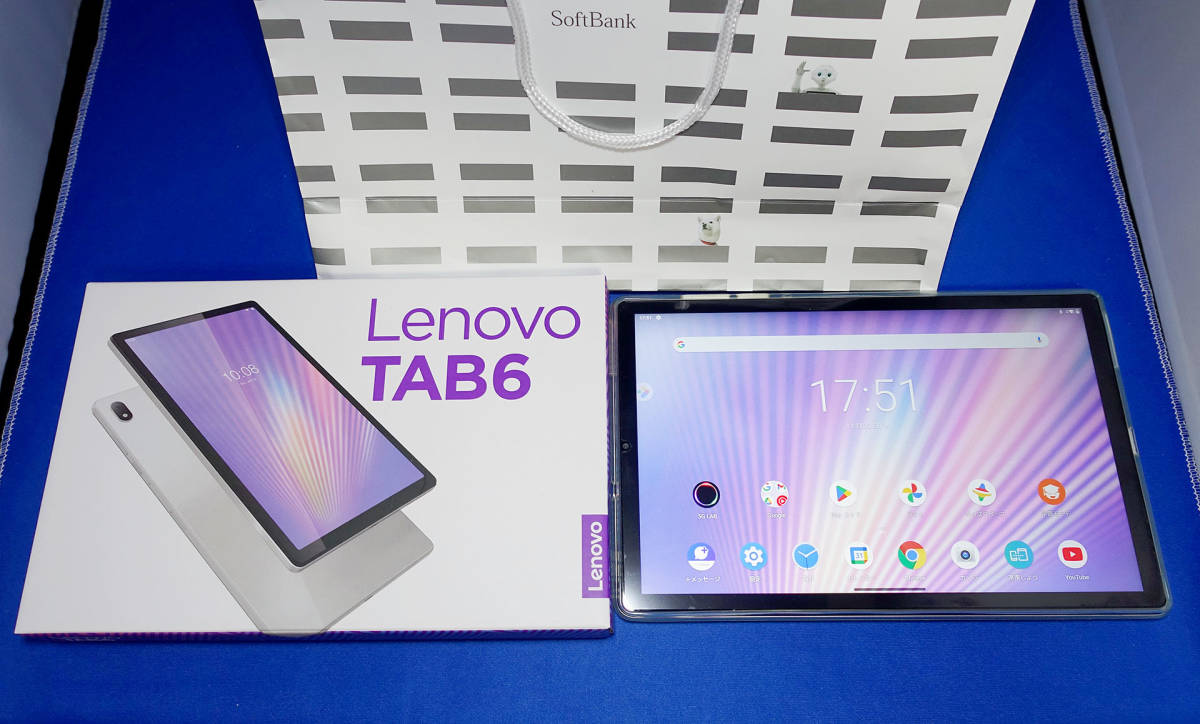 美品】 Lenovo TAB6 ムーンホワイト 5G対応 10.3型 防水・防塵 Android