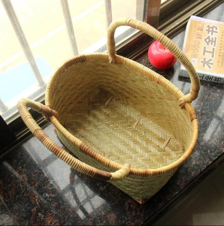 希少新品！職人手作り 竹細工市場かご 手作りの竹製野菜や果物のバスケット