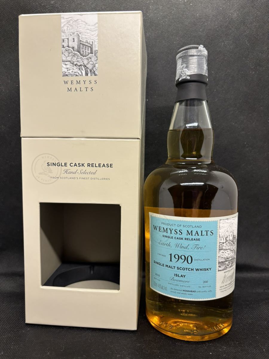 【希少品】ボウモア 1990 - 2018 ウィームス Earth，Wind ，Fire 700ml 46% Wemyss Malts シングルカスク 専用箱付
