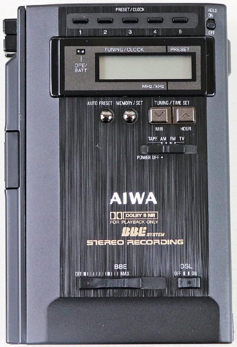 AIWA HS-J55 カセットプレーヤー ポータブル ラジオ BBE ジャンク S