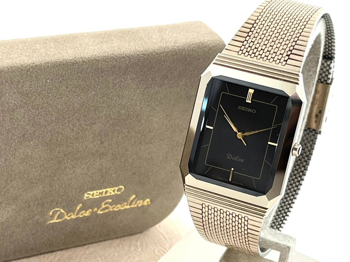 11E3☆稼働☆ SEIKO/セイコーDolce ドルチェ クォーツ 黒文字盤 メンズ 
