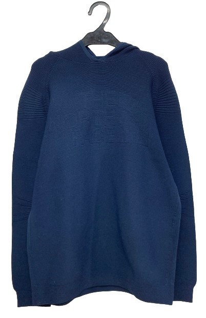 r2_2042 美品 THE NORTH FACE ザ・ノースフェイス グローブフィットフーディー 速乾性 ホールガーメント製法 ネイビー 男性用/Lサイズ