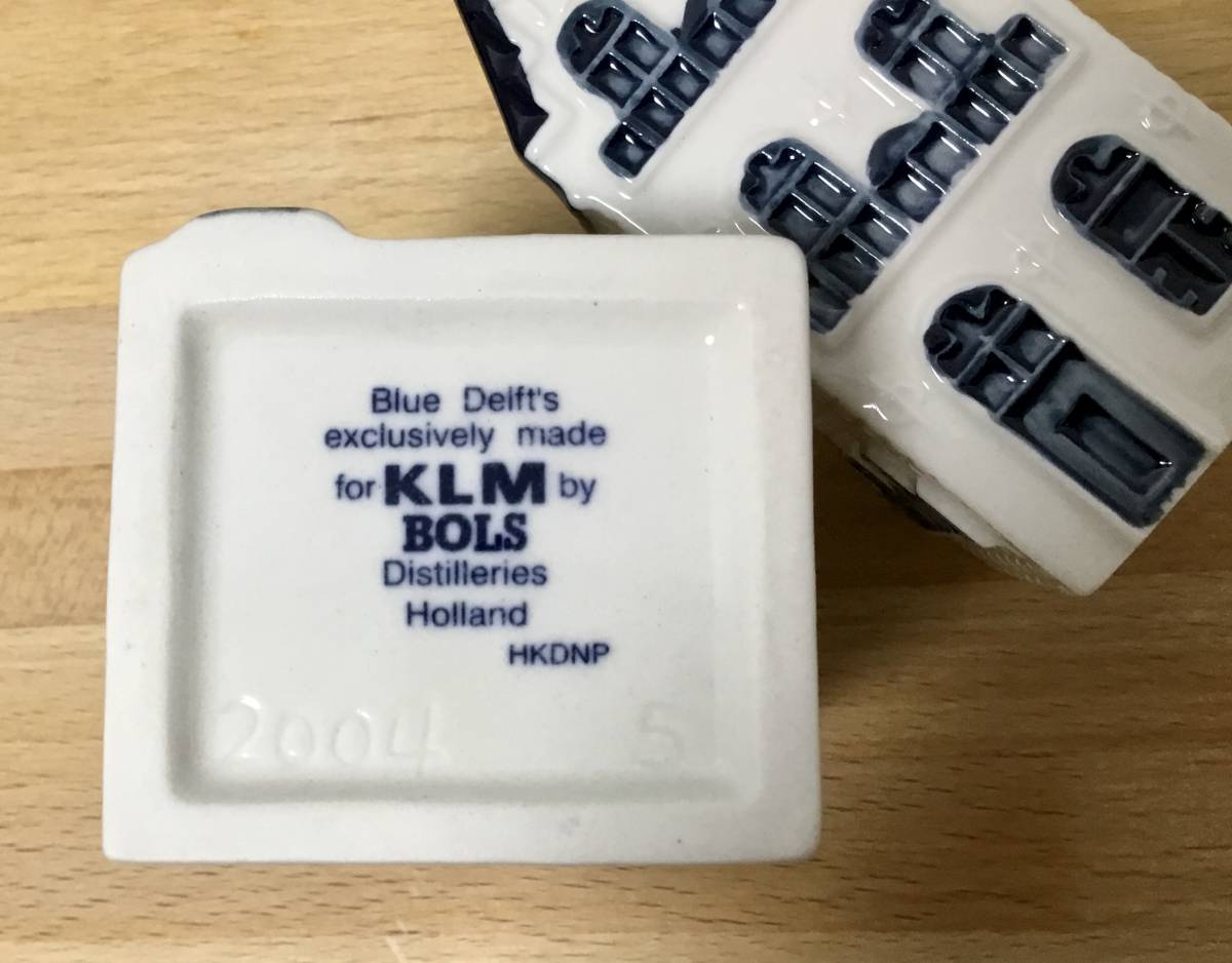 KLM・BOLS 】オランダ航空『 デルフト陶器 ミニュチュア・カナルハウス