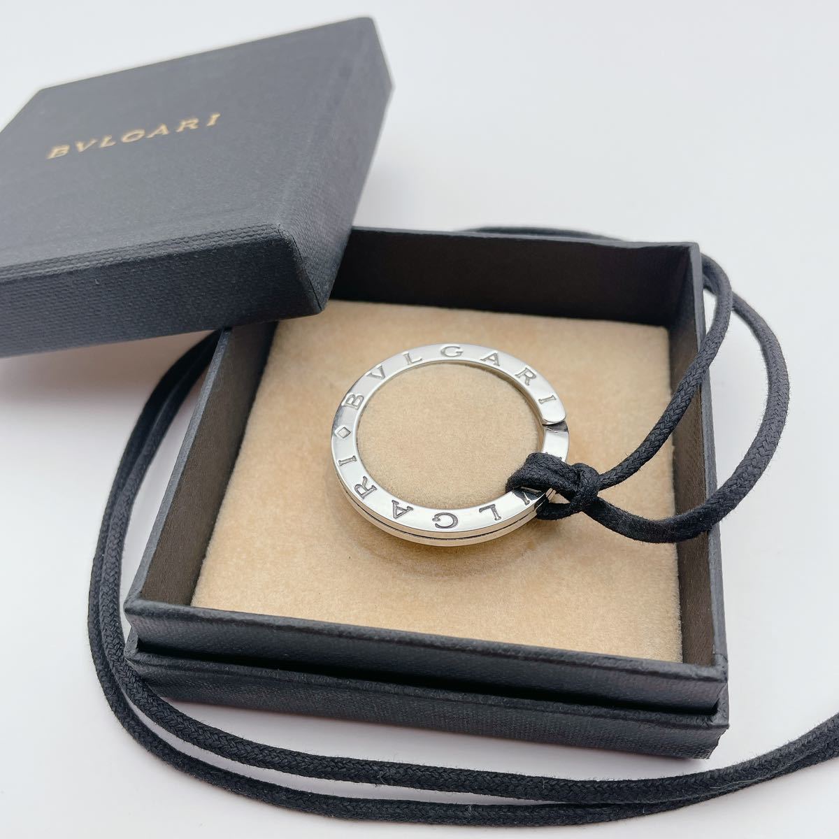 極美品】BVLGARI ビーゼロワン ネックレス キーリング シルバー 箱付
