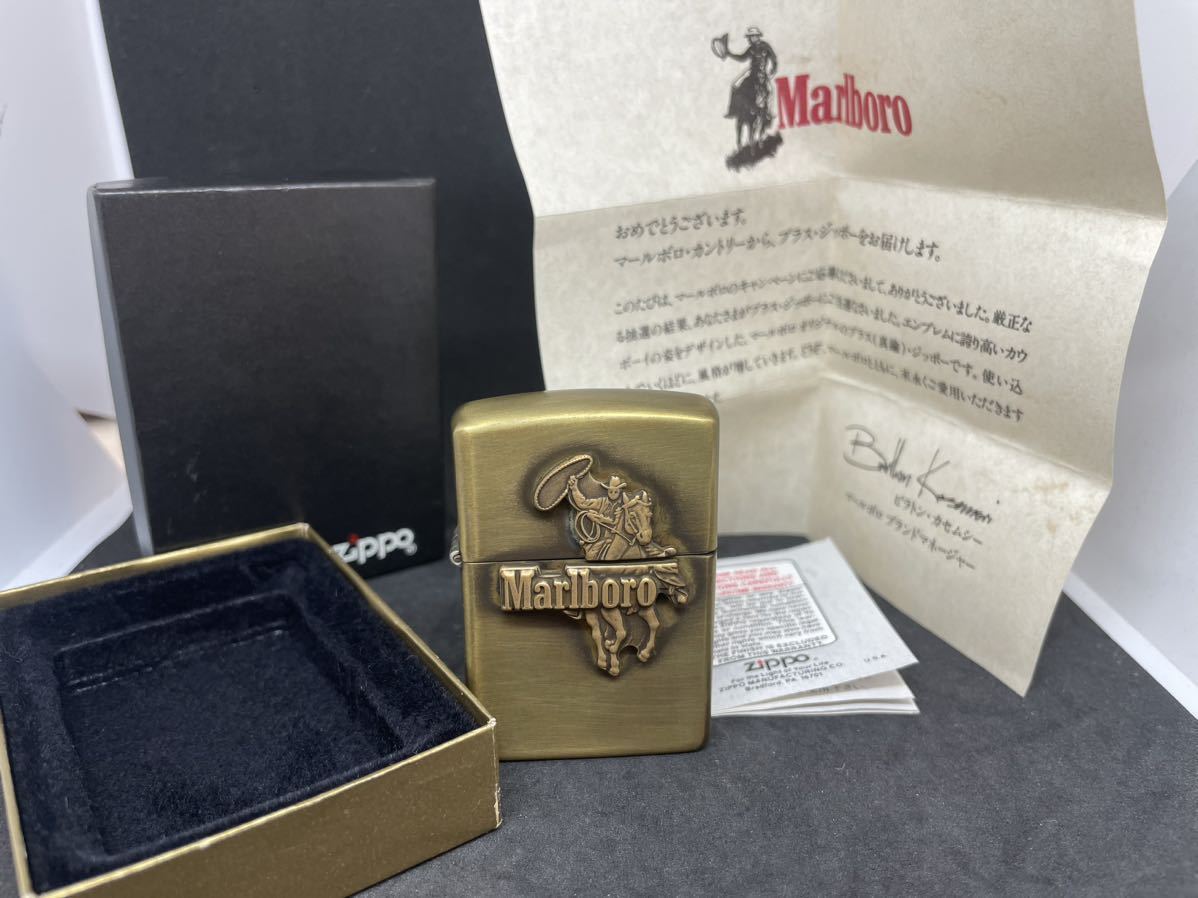 ☆zippo ジッポー Marlboro マルボロ カウボーイ 1996年製 BRADFORD 金 