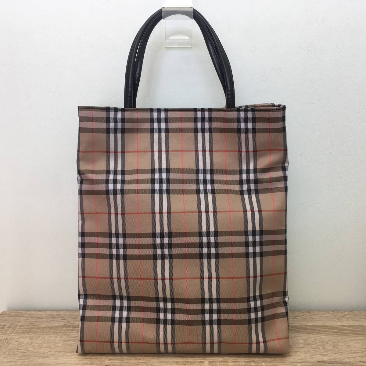 美品 バーバリー トートバッグ ノバチェック 肩掛け 箱付き ブラウン 1000円スタート】美品 BURBERRY バーバリー トートバッグ ノバチェック