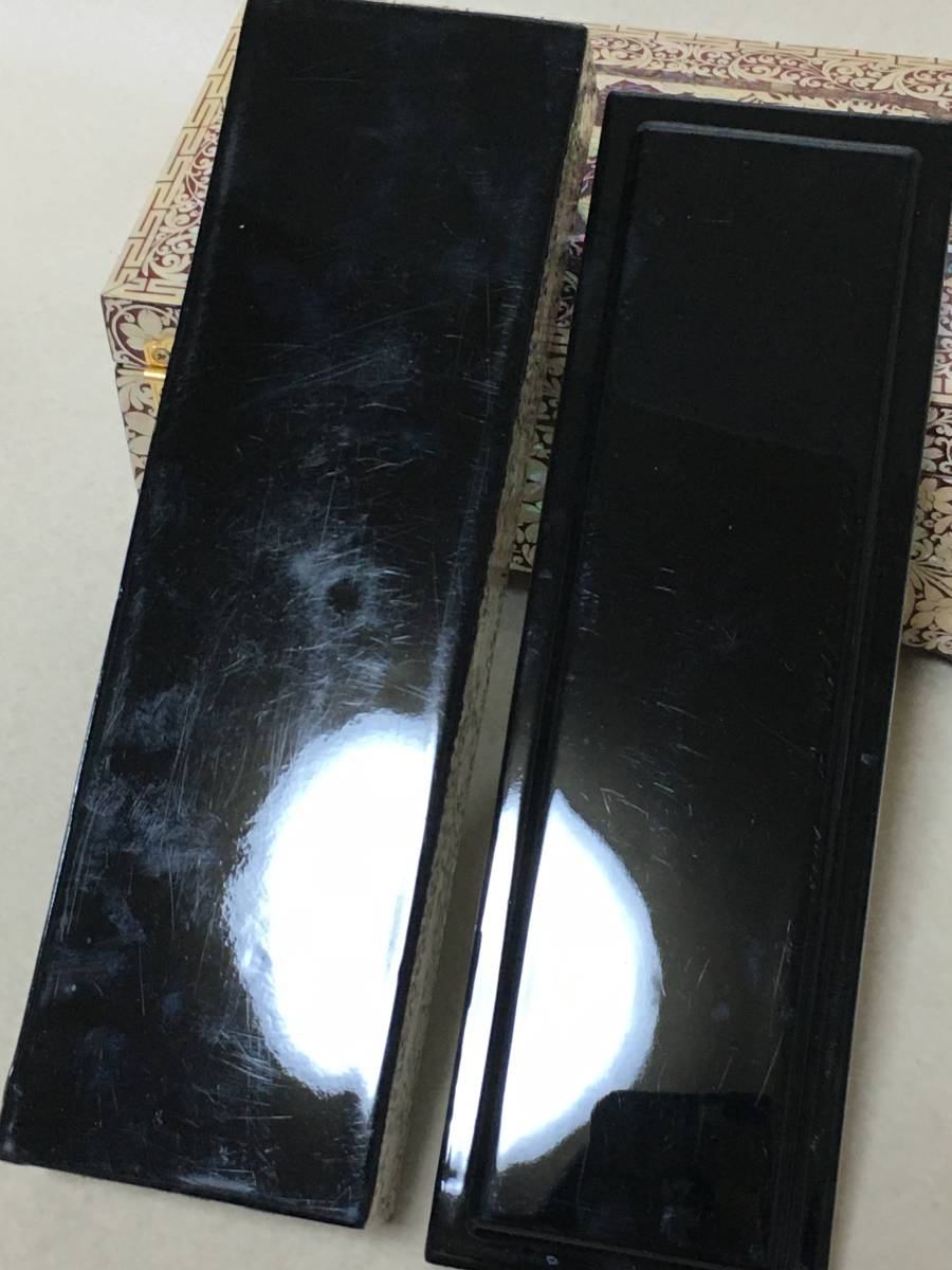螺鈿 宝石箱 韓国 【B289】螺鈿　漆器　工芸品　ジュエリーボックス　アクセサリー　小物入れ　箸ケース　鶴亀　吉祥文　