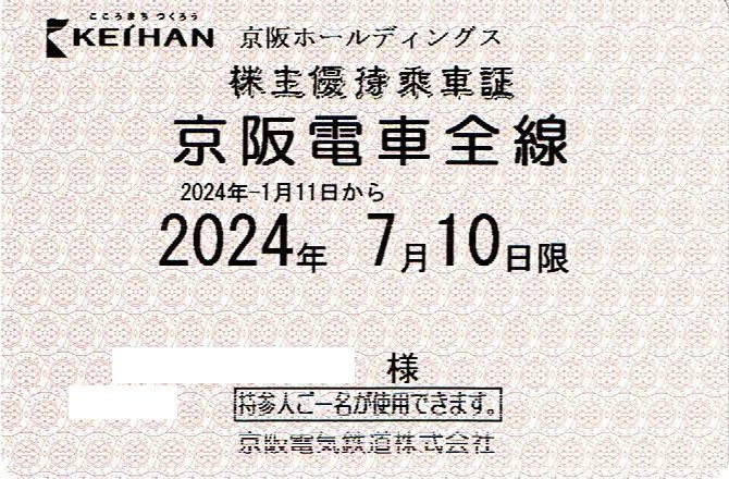 京阪電鉄 株主優待乗車証 京阪 京阪電車 - | 公式通販 Yahoo