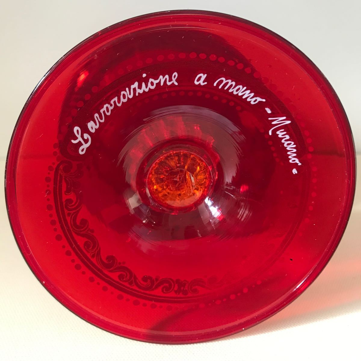  ヴェネチアングラス 銅赤ガラス 金彩 イタリア ムラノ_10