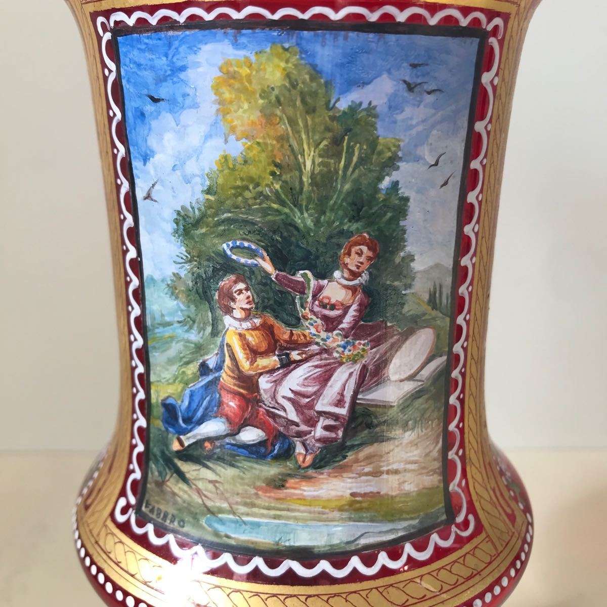  ヴェネチアングラス 銅赤ガラス 金彩 イタリア ムラノ_3