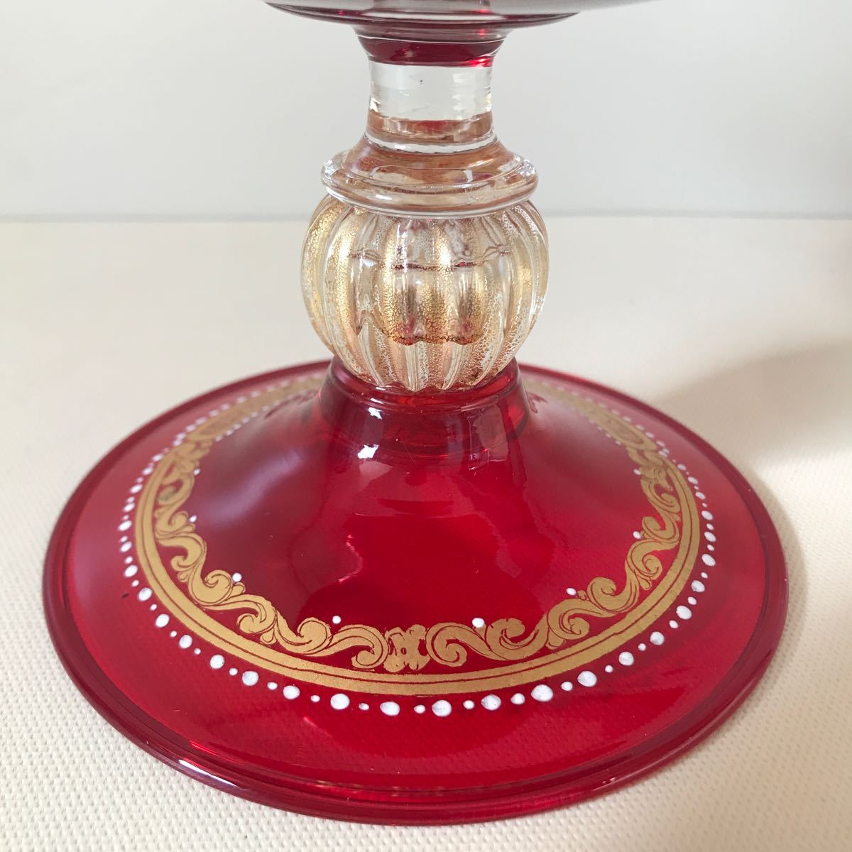  ヴェネチアングラス 銅赤ガラス 金彩 イタリア ムラノ_6