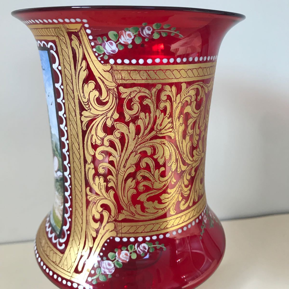  ヴェネチアングラス 銅赤ガラス 金彩 イタリア ムラノ_8