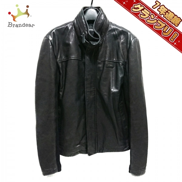 エンポリオアルマーニ EMPORIOARMANI ライダースジャケット サイズ50 XL - 黒 レディース 長袖/オールシーズン ジャケット