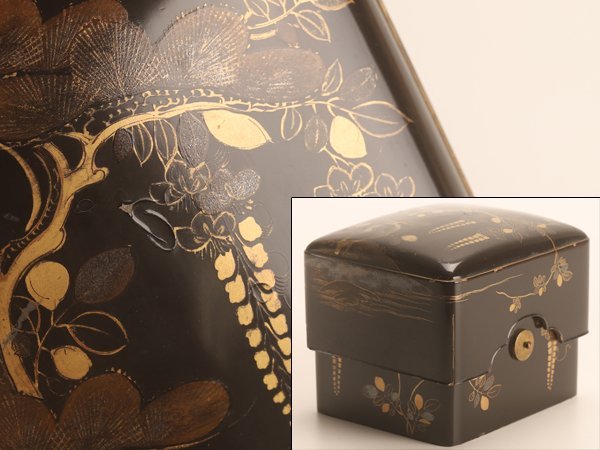 流】江戸時代 黒塗蒔絵 文箱 DH023 文化遺産オンライン 箱 時代(硯箱、文