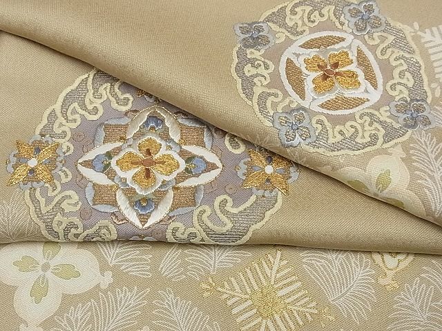 平和屋1□訪問着 駒刺繍 七宝花文 金彩 やまと誂製 逸品 1tx0083 平和