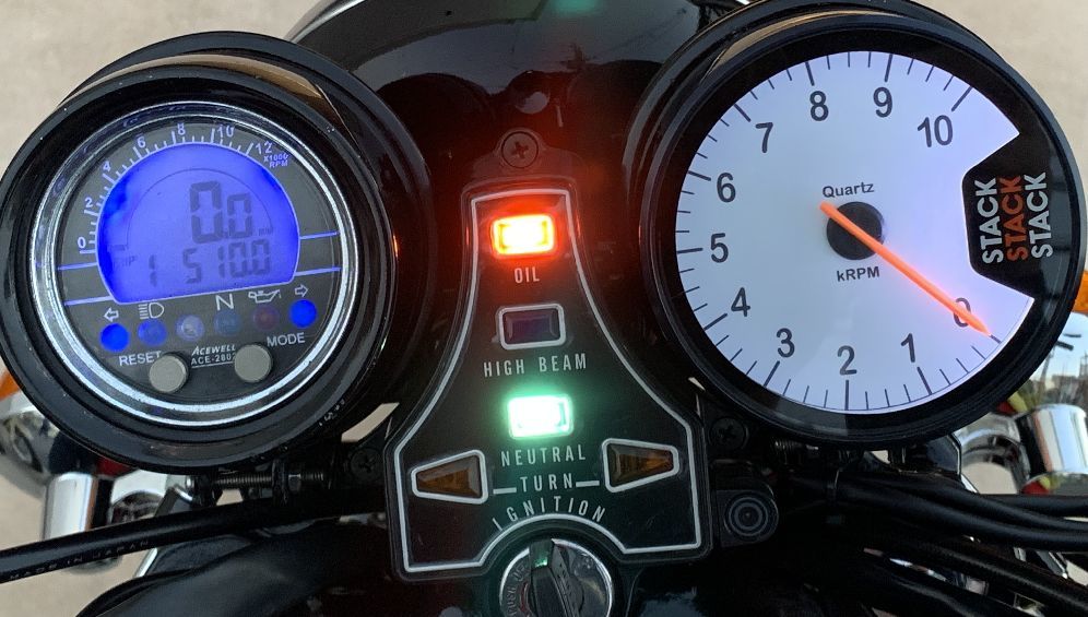 CB400Fメーター・タコメーターセット 旧CB400F用 STACK(スタック) タコメーター ACEWELL(エースウェル