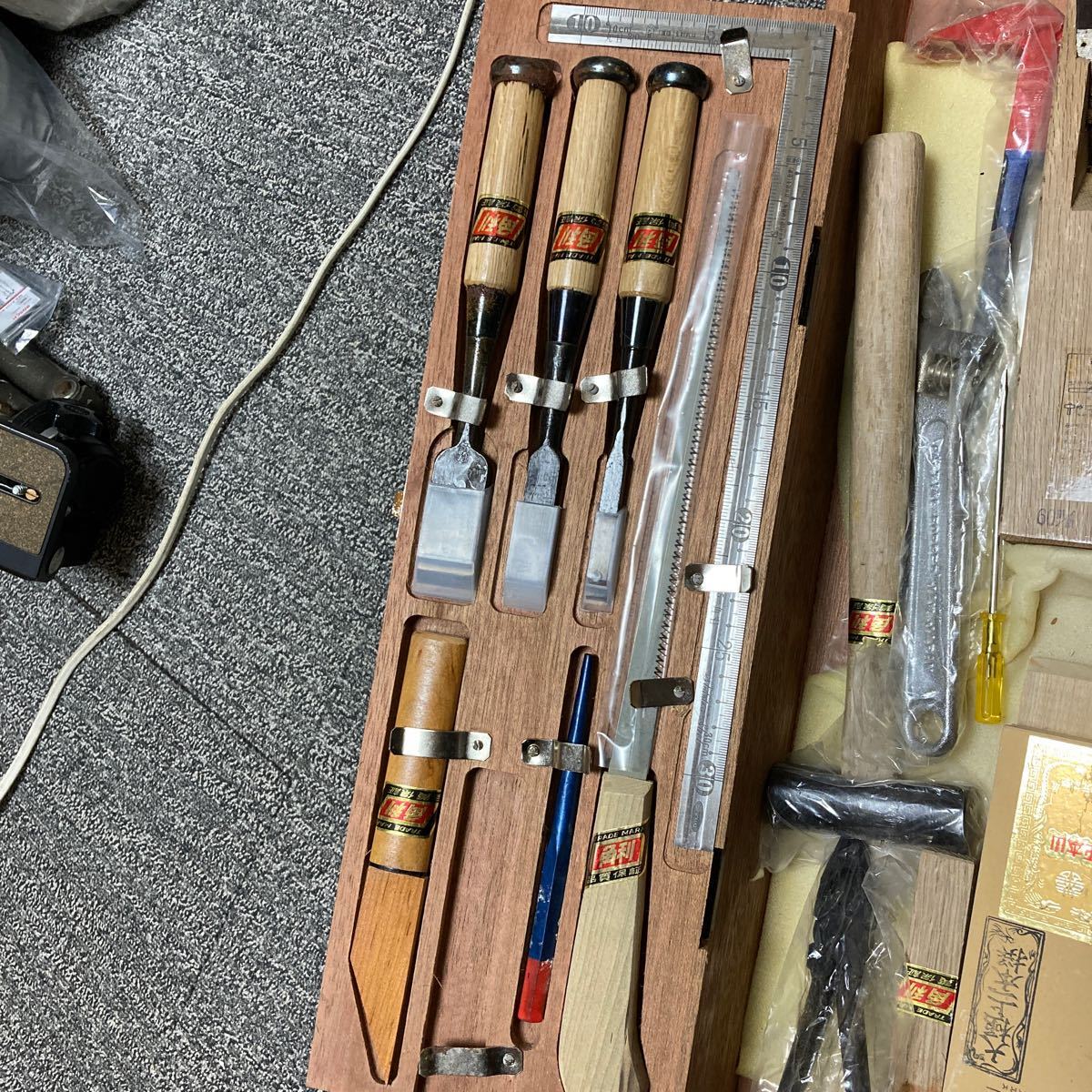 角利の大工道具セット 25点 箱あり インテリア 工具 DIY用品 大工道具 