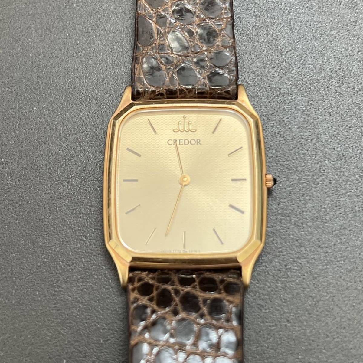 SEIKO CREDOR セイコー　クレドール　メンズ 腕時計 クォーツ 純正ベルト　14KT + SS 7770-5250