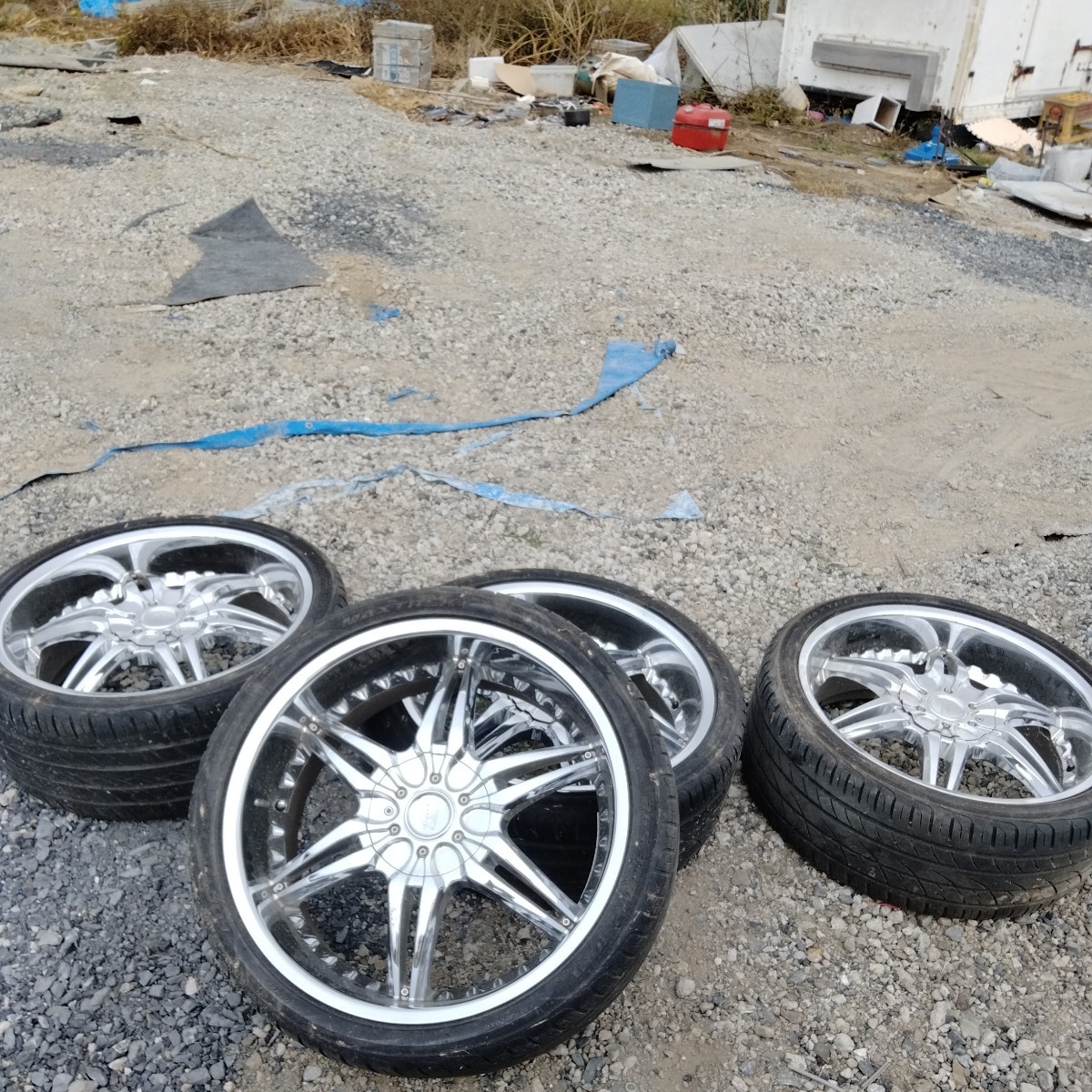 ホイール クライスラー等 バリ山タイヤ付 REV WHEELS 深リム 22インチ 